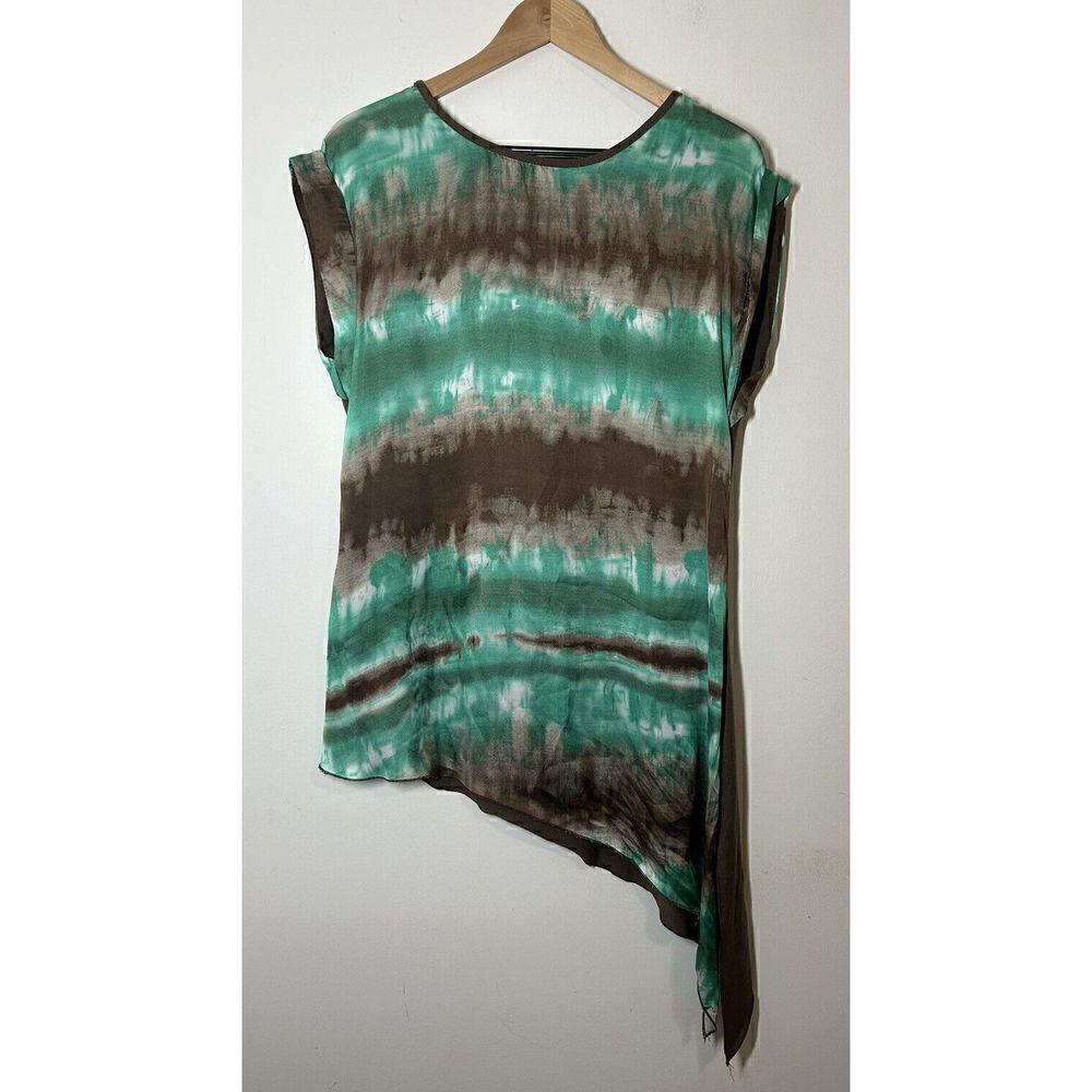 Patchington Women's Short Sleeve Shirt Side Tie Tie-Dye Print Size Medium